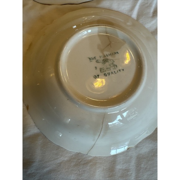 Vtg 6 Vogue Dinnerware Washington Colonial USA Canonsburg 22K Gold 5" Bowls - Picture 6 of 9